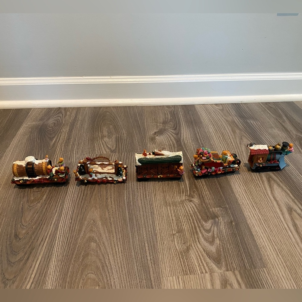 World Bazaar North Pole Express Teddy Bear Train 1995 Christmas 5 Boxcars